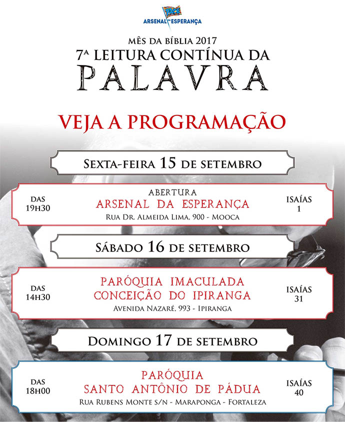 Mês da Bíblia: 7ª Leitura Contínua da Palavra